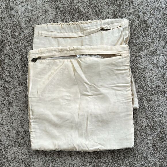 Pier 1 Ivory Textured Pillow Covers (2) 16”x16” - Picture 9 of 9